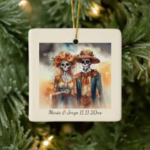 Zuckerschädel-Schatz Dia de los Muertos Keramikornament