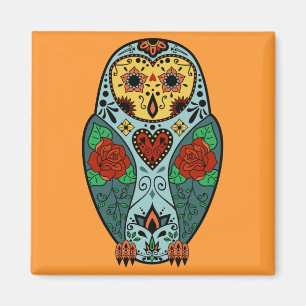 Zuckerschädel-Schleiereule Magnet