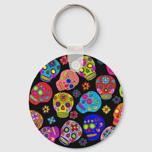 Zuckerschädel Schlüsselanhänger (Vorderseite)