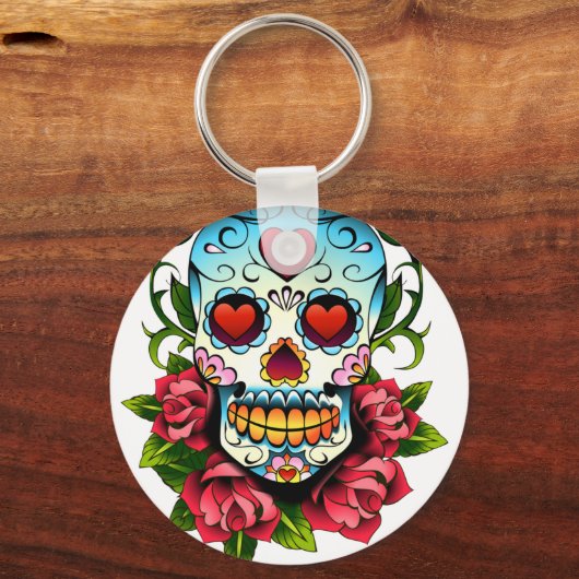 Zuckerschädel Schlüsselanhänger (Vorderseite)