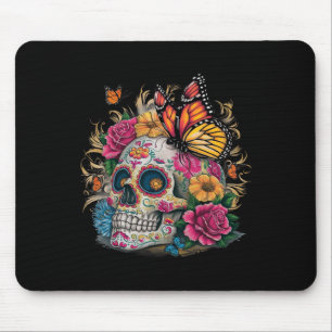 Zuckerschädel Schmetterling Tag der Toten Hallowee Mousepad