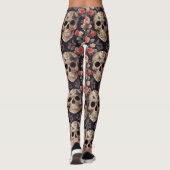Zuckerschädel, Schmetterlinge und Blume Leggings (Rückseite)