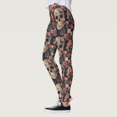 Zuckerschädel, Schmetterlinge und Blume Leggings (Links)