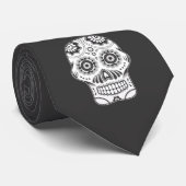 Zuckerschädel-Schwarz-Krawatte Krawatte (Gerollt)