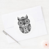 Zuckerschädel Schwarz & Weiß Runder Aufkleber (Umschlag)