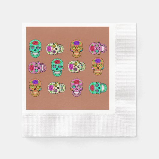 Zuckerschädel Serviette (Vorderseite)