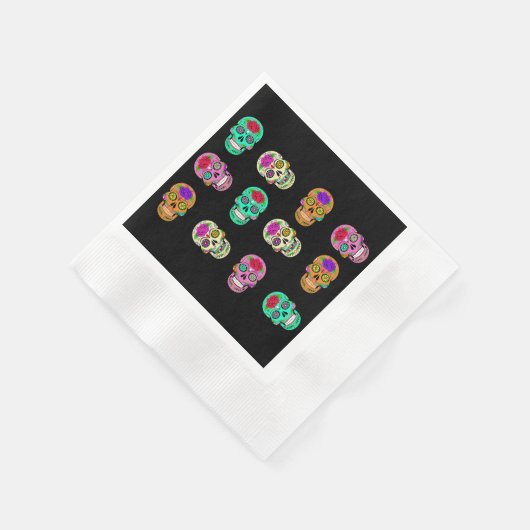 Zuckerschädel Serviette (Ecke)