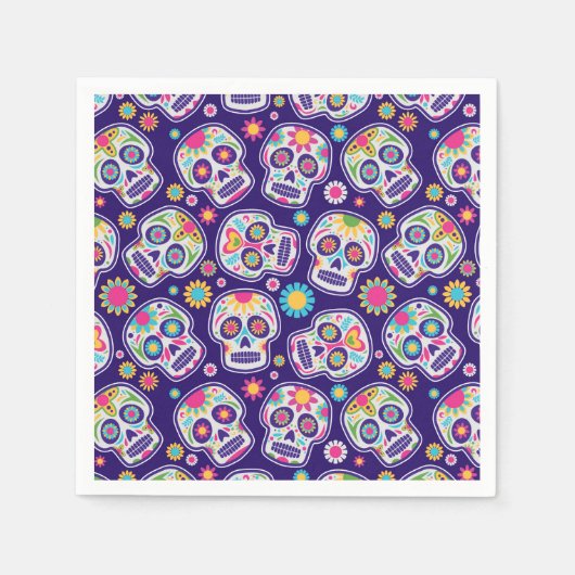 Zuckerschädel Serviette (Vorderseite)