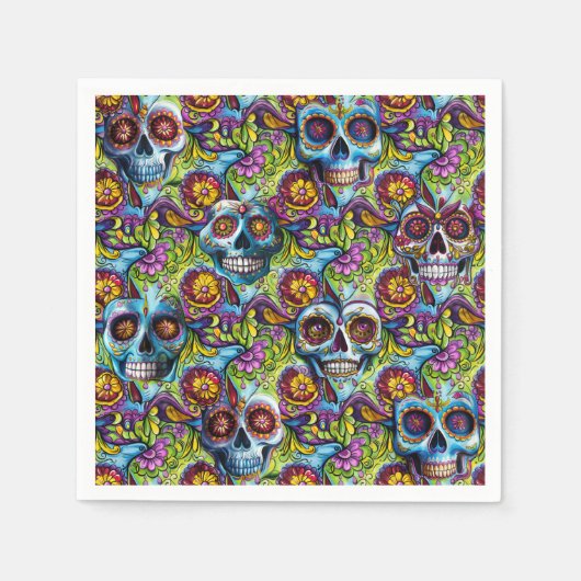 Zuckerschädel Serviette (Vorderseite)