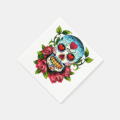 Zuckerschädel Serviette (Ecke)