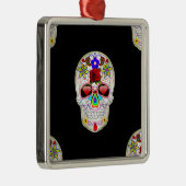 Zuckerschädel Silbernes Ornament (Rechts)