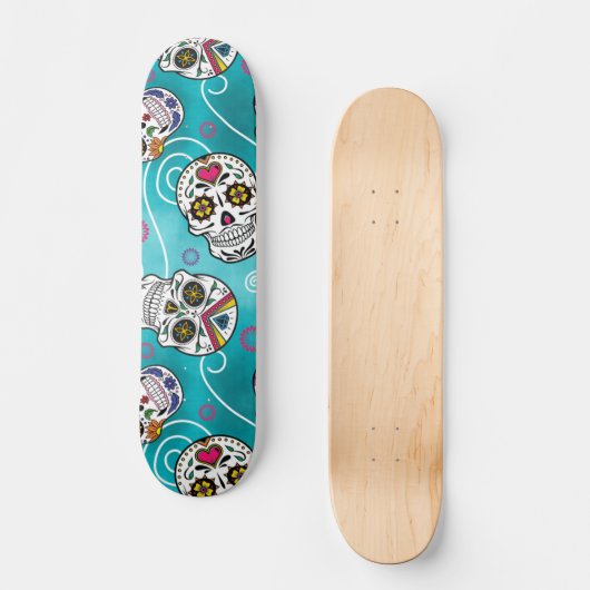 Zuckerschädel Skateboard (Vorderseite)