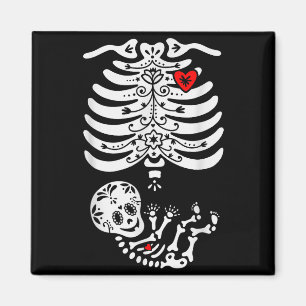 Zuckerschädel-Skelett Halloween-Schwangerschaftsan Magnet