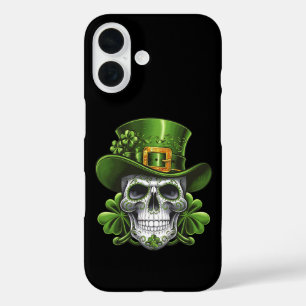 Zuckerschädel St. Patrick's Day Shamrock iPhone 16 Hülle