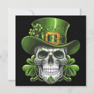 Zuckerschädel St. Patrick's Day Shamrock Einladung