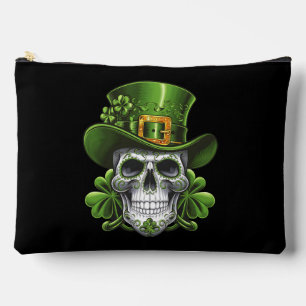 Zuckerschädel St. Patrick's Day Shamrock Zubehörtasche