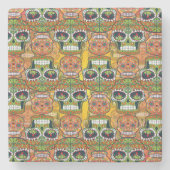 Zuckerschädel Steinuntersetzer (Vorderseite)