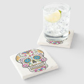 Zuckerschädel Steinuntersetzer (Seitenansicht)