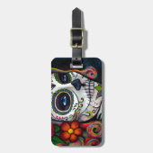 Zuckerschädel-Süßigkeit Gepäckanhänger (Vorderseite vertikal)