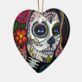 Zuckerschädel-Süßigkeit Keramik Ornament (Links)