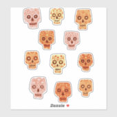 Zuckerschädel-Tag der Toten Aufkleber (Blatt)