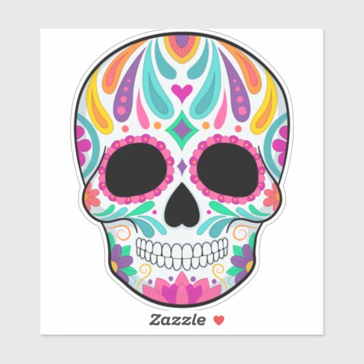 Zuckerschädel-Tag der Toten Aufkleber (Blatt)