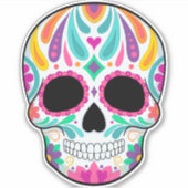 Zuckerschädel-Tag der Toten Aufkleber (Vorderseite)