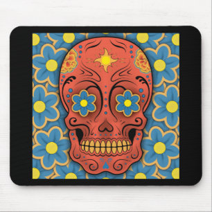 Zuckerschädel - Tag der Toten (Blaue Milchsorten) Mousepad