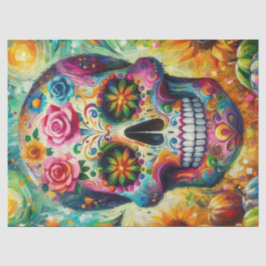 Zuckerschädel Tag der Toten Dekoupage Seidenpapier