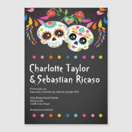 Zuckerschädel Tag der toten Fun bunten Hochzeit Magneteinladung