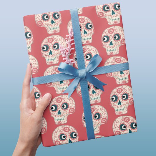 Zuckerschädel-Tag der toten Halloween-Wrapping Pap Geschenkpapier