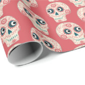 Zuckerschädel-Tag der toten Halloween-Wrapping Pap Geschenkpapier (Rolleneckpunkt)