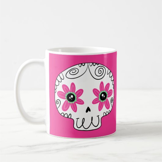 Zuckerschädel-Tag der Toten Kaffeetasse (Links)