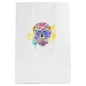Zuckerschädel Tag der Toten Lebensfeier Mittlere Geschenktüte (Rückseite)