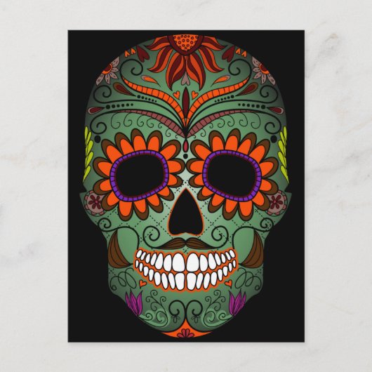 Zuckerschädel-Tag der Toten Postkarte (Vorderseite)