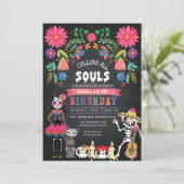 Zuckerschädel-Tag des Toten Halloween Einladung (Stehend Vorderseite)