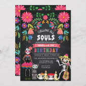 Zuckerschädel-Tag des Toten Halloween Einladung (Vorne/Hinten)