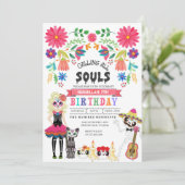 Zuckerschädel-Tag des Toten Halloween Einladung (Stehend Vorderseite)