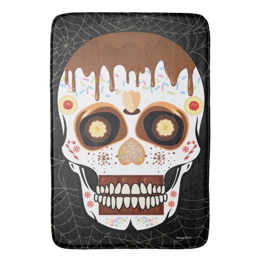 Zuckerschädel Tag des Toten Todes oder Küchenmatte Badematte (Vorderseite Vertikal)