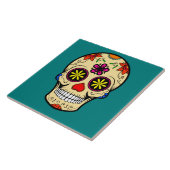 Zuckerschädel-Tag von dem toten aquamarinen Fliese (Seite)