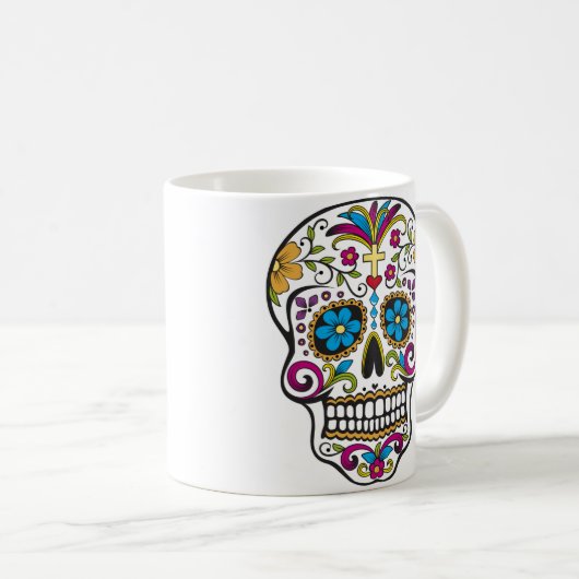 Zuckerschädel-Tasse Kaffeetasse (VorderseiteRechts)