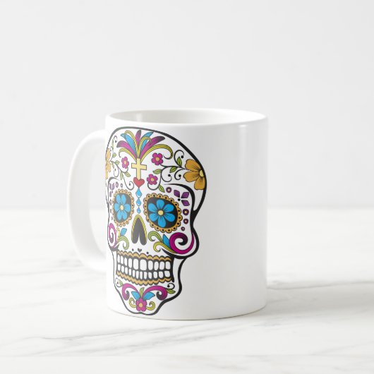 Zuckerschädel-Tasse Kaffeetasse (Vorderseite Links)