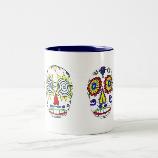 Zuckerschädel-Tasse Zweifarbige Tasse (Mittel)