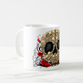 Zuckerschädel - Tätowierungs-Entwurf Kaffeetasse (Vorderseite Links)