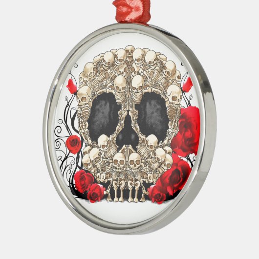 Zuckerschädel - Tätowierungs-Entwurf Silbernes Ornament (Links)