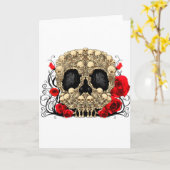 Zuckerschädel - Tattoo-Design Karte (Gelbe Blume)