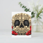 Zuckerschädel - Tattoo-Design Postkarte (Stehend Vorderseite)