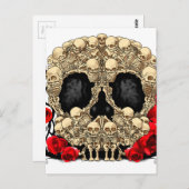 Zuckerschädel - Tattoo-Design Postkarte (Vorne/Hinten)