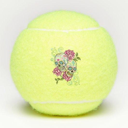 Zuckerschädel Tennisbälle (Vorderseite)
