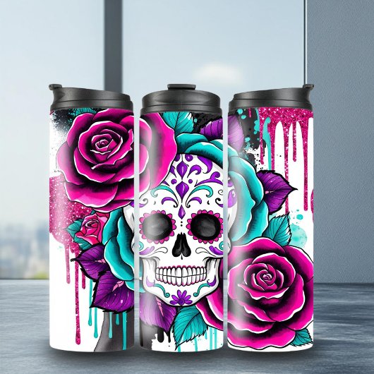 Zuckerschädel Thermosbecher